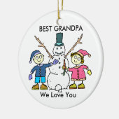 Beste opa-versiering keramisch ornament (Links)