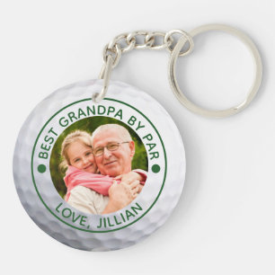BESTE OPA VOLGENS PAR Foto Golfbal Aandenken Sleutelhanger