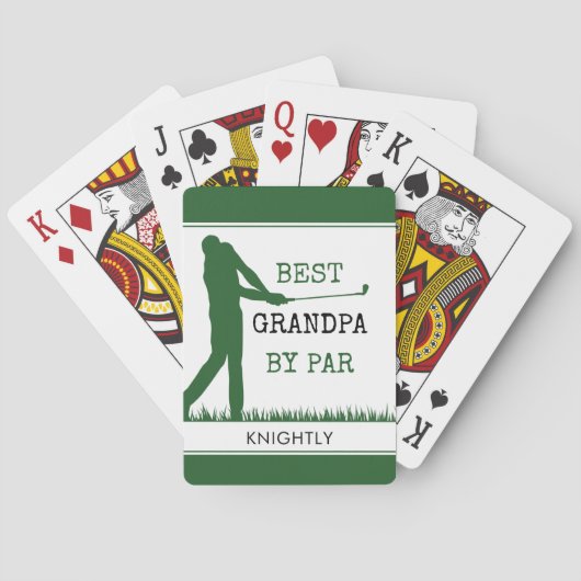 BESTE OPA VOLGENS PAR Golfspeler Persoonlijk Pokerkaarten (Achterkant)