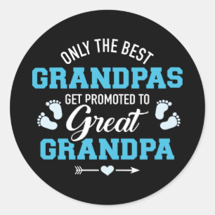 Beste opa wordt gepromoot naar grote opa ronde sticker