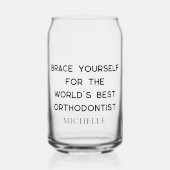 Beste orthodontist gepersonaliseerde professional blikvorm glas (Voorkant)