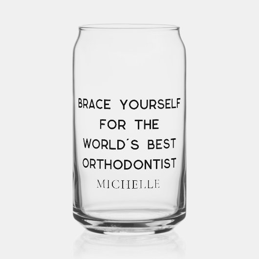 Beste orthodontist gepersonaliseerde professional blikvorm glas (Voorkant)
