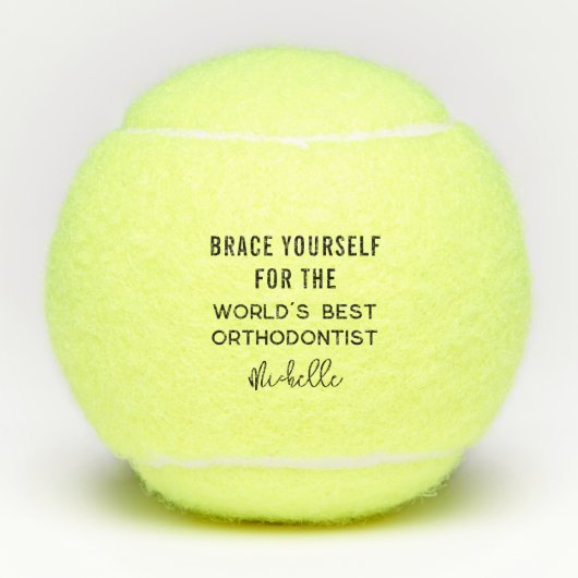 Beste orthodontist Gepersonaliseerde professionele Tennisballen (Voorkant)