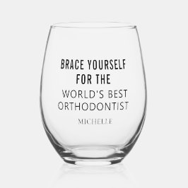 Beste orthodontist Gepersonaliseerde professionele Wijnglas Zonder Voet