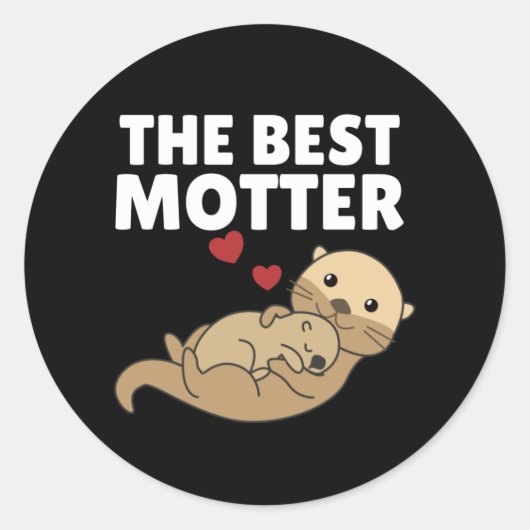 Beste otter otter-spel voor zoete zoogdieren ronde sticker (Voorkant)
