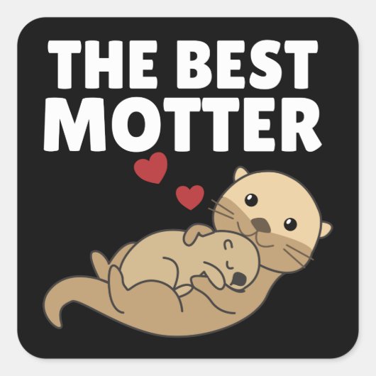 Beste otter otter-spel voor zoete zoogdieren vierkante sticker (Voorkant)