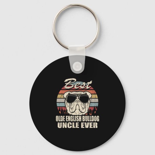 Beste Oudere Engelse Bulldog Uncle Ever Fun Gift F Sleutelhanger (Voorkant)