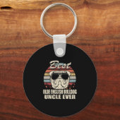 Beste Oudere Engelse Bulldog Uncle Ever Fun Gift F Sleutelhanger (Voorkant)