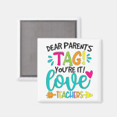 Beste ouders Label Je bent het liefdesdocenten Tie Magneet (Voorkant / Achterkant)