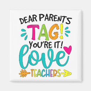 Beste ouders Label Je bent het liefdesdocenten Tie Magneet