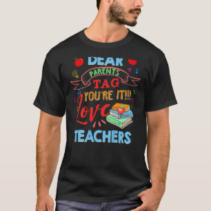 Beste ouders Label je bent het liefdesleraar op de T-shirt