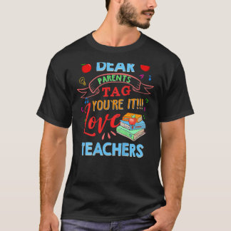 Beste ouders Label je bent het liefdesleraar op de T-shirt