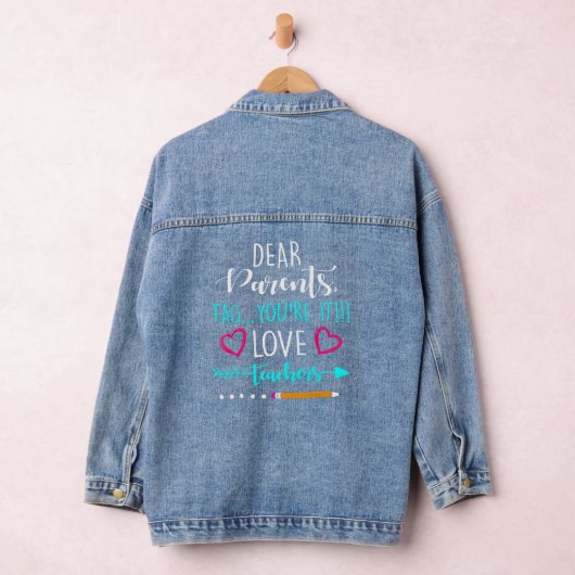 Beste ouders Label U bent het liefste leraar leraa Denim Jacket (Hangar)