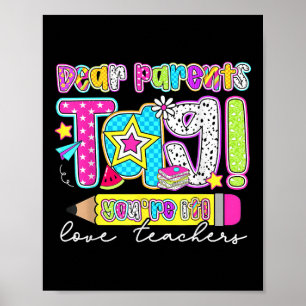 Beste ouders Label YourE IT Teacher Preppy Laatste Poster