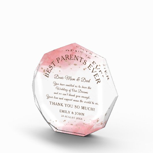 Beste ouders ooit bedankt / Coral / Gold Wedding Fotoblokken (Rechts)