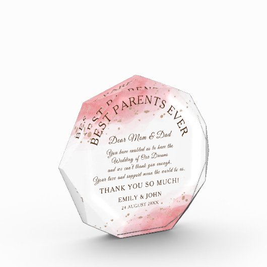 Beste ouders ooit bedankt / Coral / Gold Wedding Fotoblokken (Links)