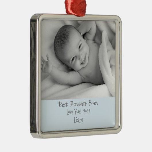Beste ouders ooit Persoonlijke naam Kerstmis Metalen Ornament (Rechts)