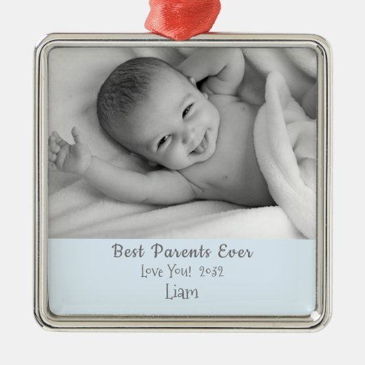 Beste ouders ooit Persoonlijke naam Kerstmis Metalen Ornament (Voorkant)