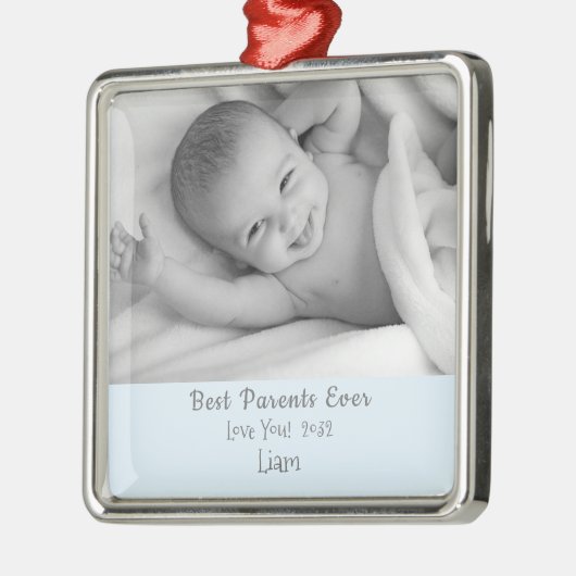 Beste ouders ooit Persoonlijke naam Kerstmis Metalen Ornament (Links)