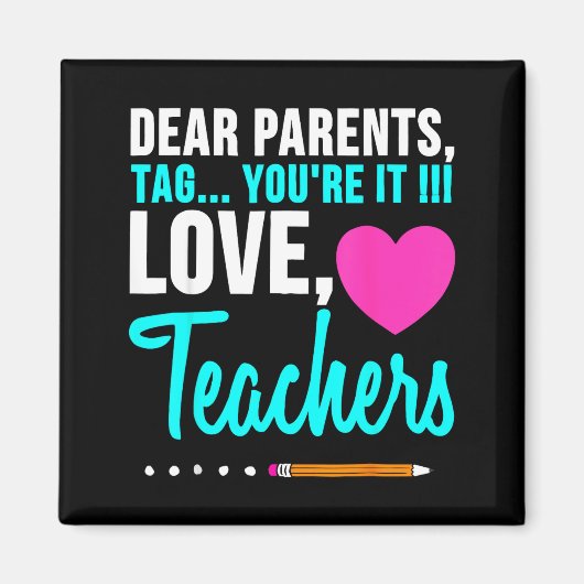 Beste ouders tag liefde leraar grappig afstuderen magneet (Voorkant)