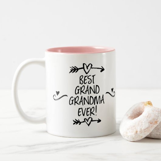 Beste overgrootmoeder ooit tweekleurige koffiemok (Met donut)