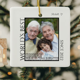 Beste Overgrootouders Foto Kerstcadeau Keramisch Ornament
