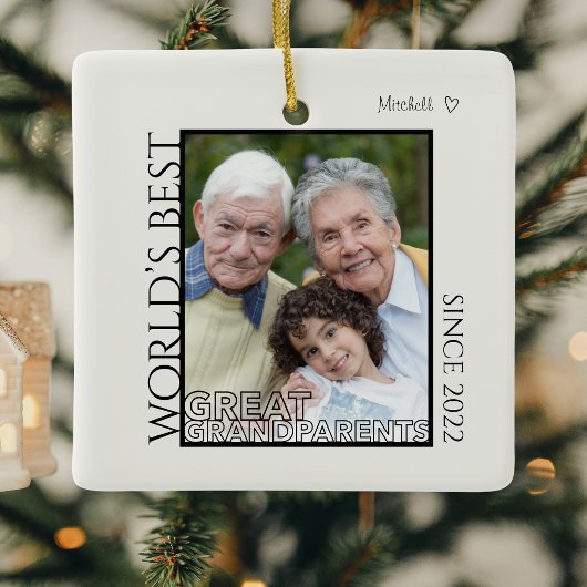 Beste Overgrootouders Foto Kerstcadeau Keramisch Ornament