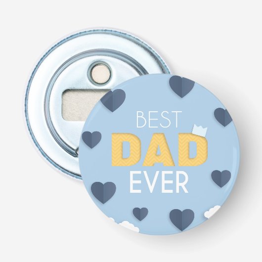 Beste pa Ever Cute Vaderdag Button Flesopener (Voorkant)