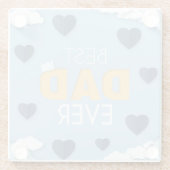 Beste pa Ever Cute Vaderdag Glazen Onderzetter (Achterkant)