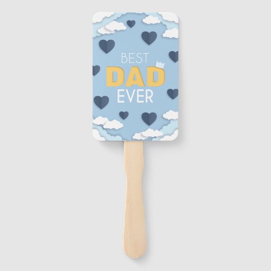 Beste pa Ever Cute Vaderdag Handwaaier (Achterkant)