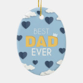 Beste pa Ever Cute Vaderdag Keramisch Ornament (Achterkant)
