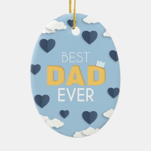 Beste pa Ever Cute Vaderdag Keramisch Ornament (Achterkant)