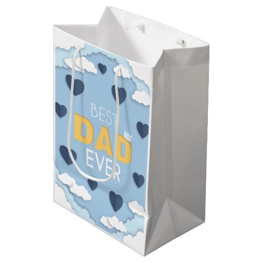 Beste pa Ever Cute Vaderdag Medium Cadeauzakje (Voorkant Gekanteld)