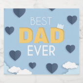 Beste pa Ever Cute Vaderdag Sparkling Wijnetiket (Enkel label)