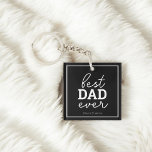 Beste pa Ever Script Foto zwart Sleutelhanger<br><div class="desc">Beste papa ooit.</div>