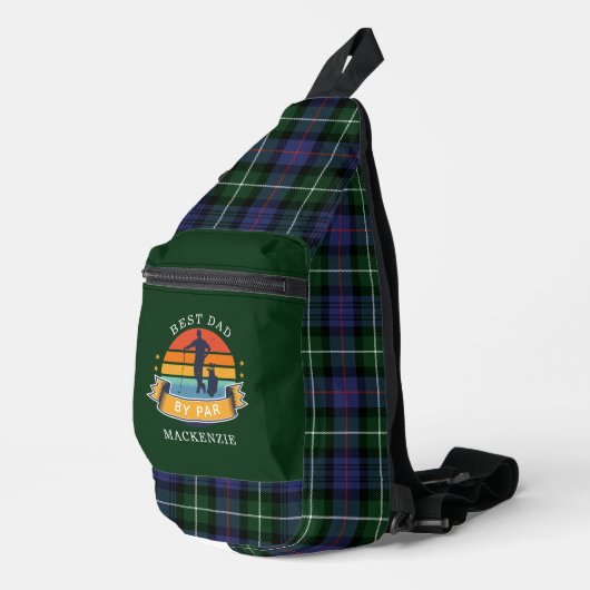 Beste pa Golf liefhebber Gag Plaid Tartan Sling Bag (Rechterhoek)