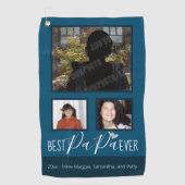 Beste Pa in drie foto's Golfhanddoek (Voorkant)