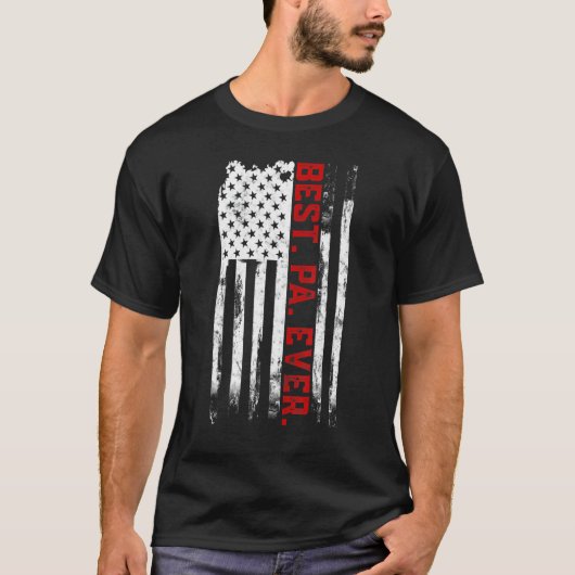 Beste Pa Ooit Amerikaanse vlag Vader's Day Voor GR T-shirt (Voorkant)