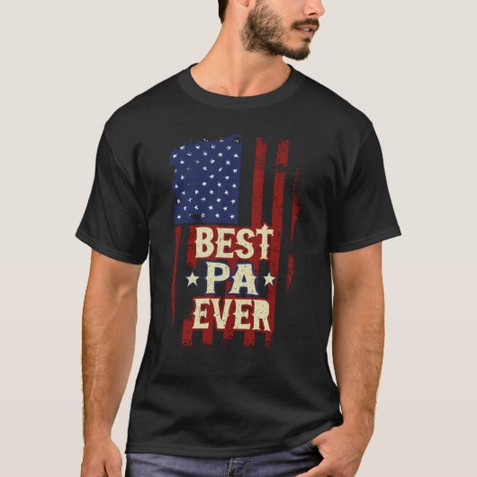 Beste Pa ooit bij ons Flag Grandpa Fathers Day Gif T-shirt (Voorkant)