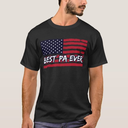 Beste Pa ooit bij ons Flag Grandpa Fathers Day Gif T-shirt (Voorkant)