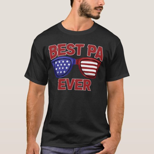Beste Pa ooit bij ons Flag Grandpa Fathers Day Gif T-shirt (Voorkant)