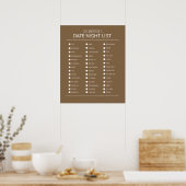 Beste paar cadeau datum nacht bucket list poster (Keuken)