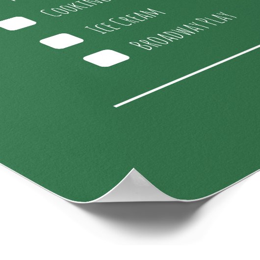 Beste paar cadeau datum nacht bucket list poster (Hoek)