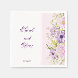 Beste Paarse bruiloft bloemen Servet