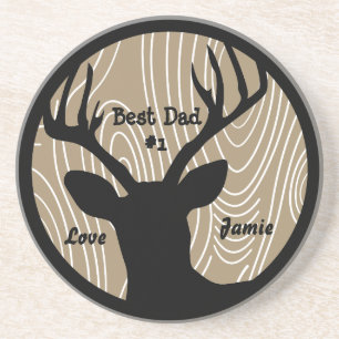 Beste Pap #1  Buck Wood Grain Onderzetters
