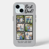 Beste pap! 6 Fotocollage Modern Lichtgrijs Case-Mate iPhone Case (Achterkant)