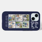 Beste pap! 6 Fotocollage Modern marineblauw Case-Mate iPhone Case (Achterkant (horizontaal))