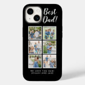 Beste pap! 6 Fotocollage Modern Zwart Case-Mate iPhone Case (Achterkant)