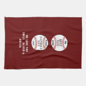 Beste pap Baseball Balls Red Happy Father Day Theedoek (Horizontaal)