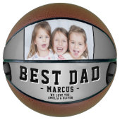 Beste pap Black Silver Balls Foto vaderdag Basketbal (Voorkant)